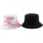 Tie Dye Bucket Hat Reversible Cotton Multicolored Fisherman Cap Packable Sun Hat