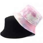 Tie Dye Bucket Hat Reversible Cotton Multicolored Fisherman Cap Packable Sun Hat
