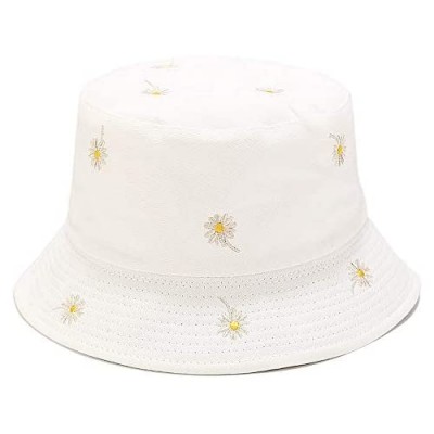 Umeepar Embroidered Bucket Hat Reversible Packable Foldable Beach Sun Hat Outdoor Cap for Women Men