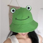 UTOWO Cute-Frog Cotton-Bucket-Hat Adults - Wide Brim Fisherman Fun Bucket Hat Summer