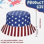 Vicenpal 2 Pieces Patriotic Bucket Hat American Flag Bucket Hat Summer Beach USA Canvas Fisherman Hats Sun Protection Hat for Men Women 4th of July