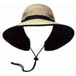 Womens Outdoor Ponytail Drawstring Bucket Hat with Full Back Opening
