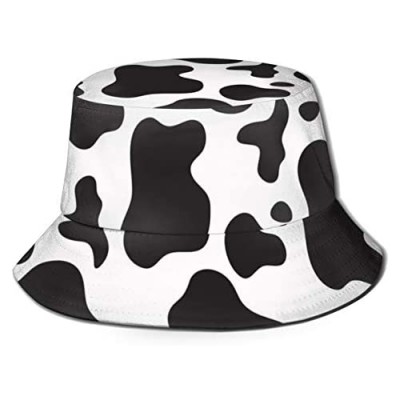 Zhung Ree Cow Print Cotton Bucket Hats (Unisex) Wide Brim Outdoor Summer Cap | Hiking  Beach  Sports