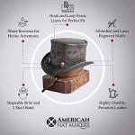 American Hat Makers Silver Skull Top Hat - Laser Engraved Top Grain Leather