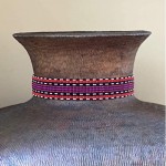 Beaded Hat Band 1 Inch Wide Hatband Hat Accessory Leather Ties Men Brown Red Blue and Black Mayan Design Handmade in Guatemala