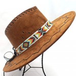 Beaded Hat Band White and Red-Handmade-Native American- H-55-SB-6
