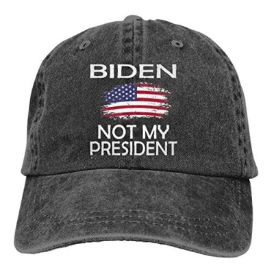 Biden is Not My President Men's Adult Cowboy Hat Hand Wash Cotton Cap Black