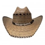 Burnt Chihuahua Palm Leaf Sun Straw hat - Bands Style May Vary - One Size Fits All L/XL Light Brown