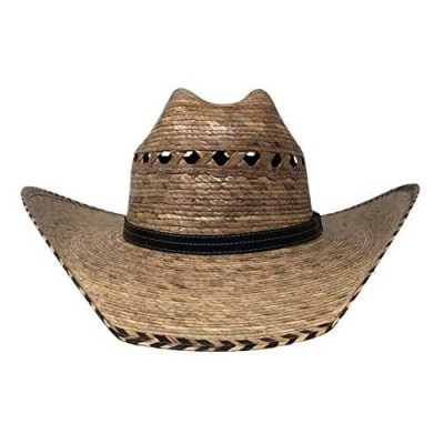 Burnt Chihuahua Palm Leaf Sun Straw hat - Bands Style May Vary - One Size Fits All L/XL Light Brown