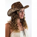 CAPTAIN FLOATY Women's Cowboy Cowgirl Hat - Felt Western Cowboys Hats for Men Women Ladies and Girls (Leopard Print)