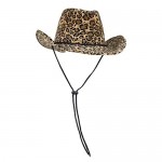 CAPTAIN FLOATY Women's Cowboy Cowgirl Hat - Felt Western Cowboys Hats for Men Women Ladies and Girls (Leopard Print)