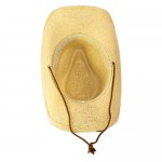 Cute Comfy Flex Fit Woven Beach Cowboy Hat Western Cowgirl Hat with Wood Bead Hatband Adjustable Chin Strap