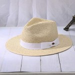 GEMVIE Sun Hat Straw Hat for Man and Woman Wide Brim Fedora Hat Panama Hat