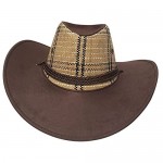 Genérico Cowboy Hat for Men and Women Cowgirl Western Outback Style Faux Felt - One Size