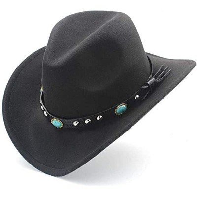 iCoup Womens Fashion Western Cowboy Hat with Roll Up Brim Felt Cowgirl Sombrero Caps