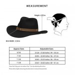 Jack&Arrow Cowboy Hat Men Black Wool Felt Western Outback Gambler Wide Brim Adjustable Sizes Crushable