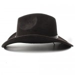Jdon-hats Western Cowboy Hat Women Men Western Cowboy Hat Lady Felt Cowgirl Sombrero Caps