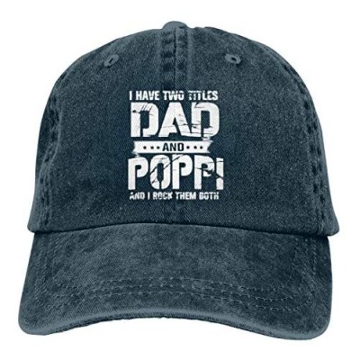 MAICICO Mens I Have Two Titles Dad and Poppi Adjustable Casquette Cowboy Hat Sports Outdoors Cap