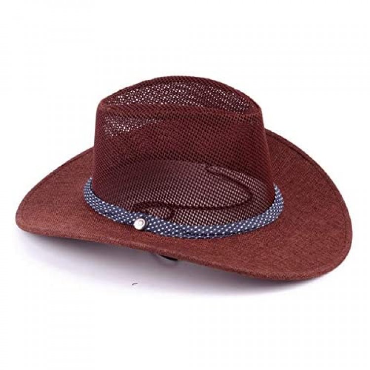 Mesh Cowboy Hat - Cowboy Hats Beach Hats Outdoor Cowboy Hat Western Cowboy Hat Mesh Sun Hat for Men