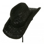 MG Ladies Straw Toyo Cowboy Hat (Black)