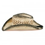 MIX BROWN Woven Straw Cowboy Hat Round Up Western Outback Hat for Men & Women