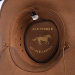 Real Leather Western Style Hat Australian New Cowboy Chin Strap Plain Hats
