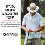 American Hat Makers Milan Straw Fedora — Lightweight Breathable