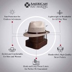 American Hat Makers Tuscany Straw Fedora Hat - Handcrafted UV Sun Protection