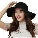 ASSQI Women's 100% Wool Foldable Wide Brim Retro Fedora Floppy Felt Bowler Hat