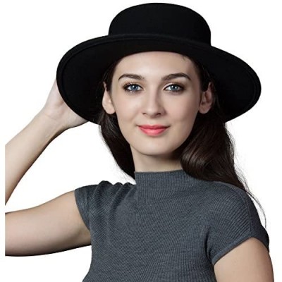 Comhats 2020-New 100% Wool Felt Cloche Fedora Hat Ladies Church Derby Party Fashion Winter