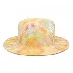 E-G-M Women Fedora Tie-dye Multicolor Wide Brim Felt Panama Hat