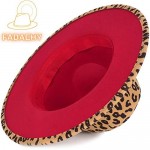 FADACHY Two Tone Fedora Hat Mens & Womens Wide Brim Felt Hats Belt Buckle Red Bottom