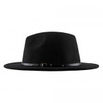 FALETO Two Tone Red Bottom Wide Brim Wool Felt Fedora Hat Panama Hat Casual Jazz Hats for Men Women