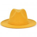 FANA Fedora Hat Women Wide Brim Felt Vintage Classic Panama Hat
