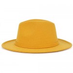 FANA Fedora Hat Women Wide Brim Felt Vintage Classic Panama Hat