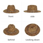 Fanadith Two Tone Fedora Hat Womens & Mens Wide Brim Felt Panama Hat with Belt Buckle