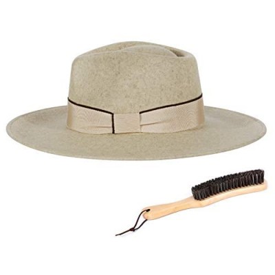 Fedora Hats for Men & Women with Soft Hat Brush  100% Wool Wide Brim Felt Hat Fashion Western Sun Hat …