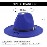 Gossifan Men & Women's Classic Wide Brim Felt Fedora Panama Hat with Belt Buckle