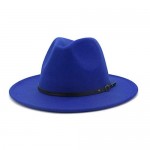 Gossifan Wide Brim Fedora Felt Panama Hat with Belt Buckle