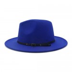 Gossifan Wide Brim Fedora Felt Panama Hat with Belt Buckle