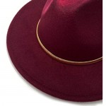 Gossifan Wide Brim Panama Hat Patchwork Two Tone Colors Classic Fedora with Gold Chain
