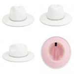 Gossifan Wide Brim Panama Hat Patchwork Two Tone Colors Fedora