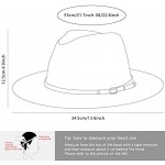 GUOO Womens Wide Brim Panama Hat Patchwork Two Colors Classic Buckle Fedora hat