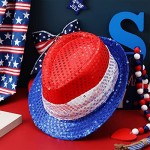 Henreal Patriotic Sequin Hat 4th of July Hat for Men Women Memorial Day Party Supplies American Jazz Hat
