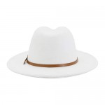 HUDANHUWEI Womens Fedora Hats with Belt Buckle Wide Brim Panama Fedora Cap