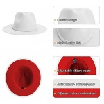 KUJUHA Fedora Hats for Women Men Wide Brim Fedora Hat with Felt Band