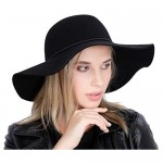 Lanzom Women Lady Retro Wide Brim Large Floppy Panama Hat Belt Wool Fedora Hat