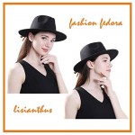 Lisianthus Women Vintage Wide Brim Fedora Hat