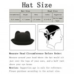 Lujuny Cat Ear Wool Bowler Hats - Cute Derby Fedora Caps with Roll-up Brim for Youth Petite