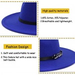 Men & Women Belt Buckle Fedora Hat Wide Brim Floppy Panama Hat